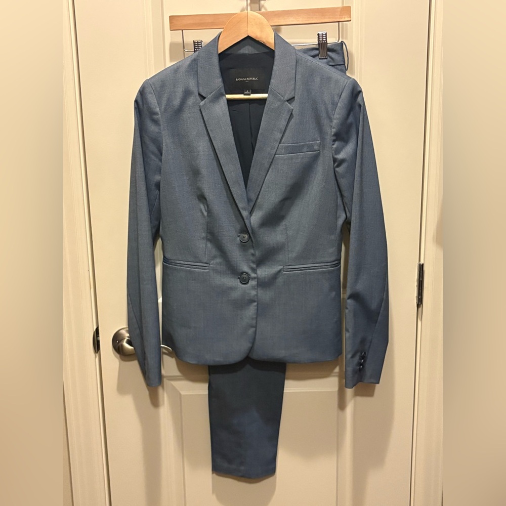 Banana Republic Light Blue Blazer Suit